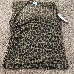 Abercrombie & Fitch LEOPARD print Mesh Tank Top